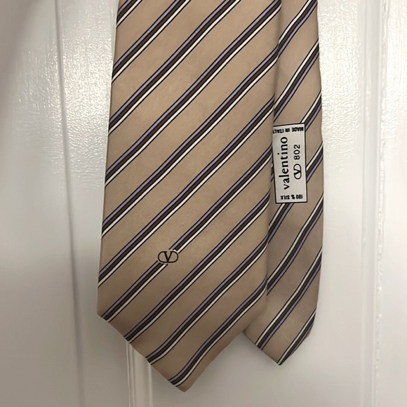 Valentino Silk Tie with Stripes, Vintage - Picture 6 of 8